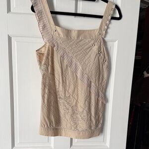 BCBGMaxAzria Beige Sleeveless Top